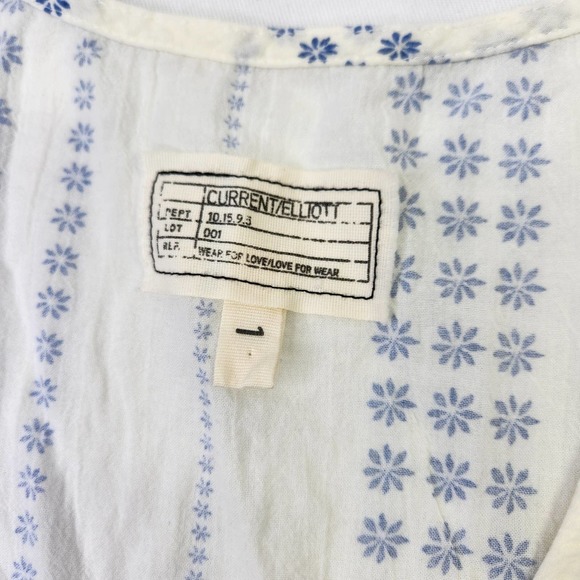 Current Elliott Daisy Ballet Tank Top Sleeveless Ruffled Scoop Neck White Size 1 - Picture 2 of 6